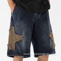 Star Paint Patch Embroidery Shorts Men